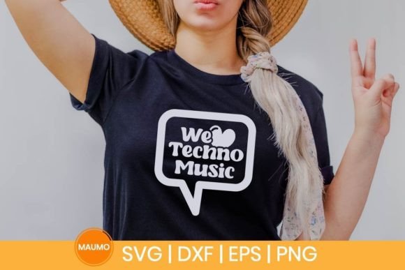 Review: We Love Techno, Music Svg Quote for Embroidery